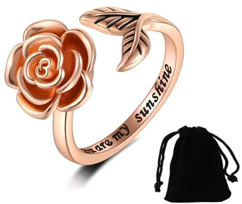 Anneaux d'Anxiété Rotatifs, Bague Anti Stress Femme, Bague Ouverts Reglables, Anneau Anti-Stress Ouvert pour Femmes
