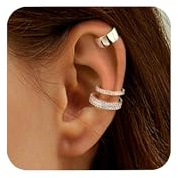 ALEXCRAFT Ear Cuff Earrings For Women 3 Pcs Earrings Cuff Wrap-Around Chunky Non Piercing Earrings Wrap Set Non-Piercing Fake Helix Cartilage