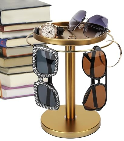 Porta del display di occhiali da sole rotante, supporto per display in occhiali rotanti,Visualizza rack con rotazione a 360 gradi del vassoio - Organizzatore di stoccaggio di gioielli, decorazione dom