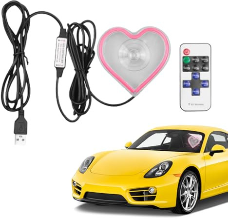 Iluminación Ambiental para Coche,Luz LED Recortada En Forma De Corazón - Decoración Luminosa para Interior de Automóvil Ventana Salpicadero Reuniones Fiestas