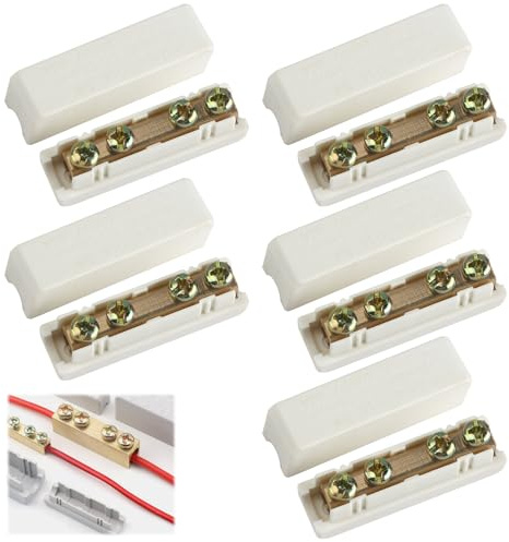 5 PCS de Regletas de Conexión 1000V 100A, Conectores de Cables Eléctricos, Bornes de Conexión para Conexiones Seguras, Conectores Robustos de Latón, Conectores de Cable para Hilos de 2,5 a 16mm²