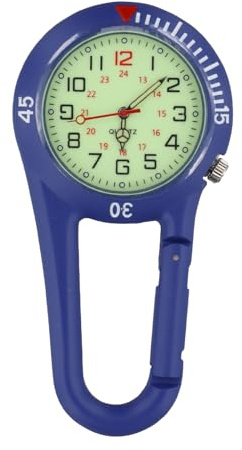 Ziyonix Montre Numérique de Sport à Clipser, Montres à Mousqueton Montre Infirmiere de Poche à Clip Phosphorescent pour Médecins Infirmières Chefs Paramédicaux Alpinisme (Bleu)