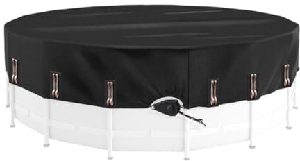 Helilyco Copertura rotonda per piscina, tessuto Oxford solare con coulisse antivento, per vasche idromassaggio e piscine piccole, da 3 a 5,5 m