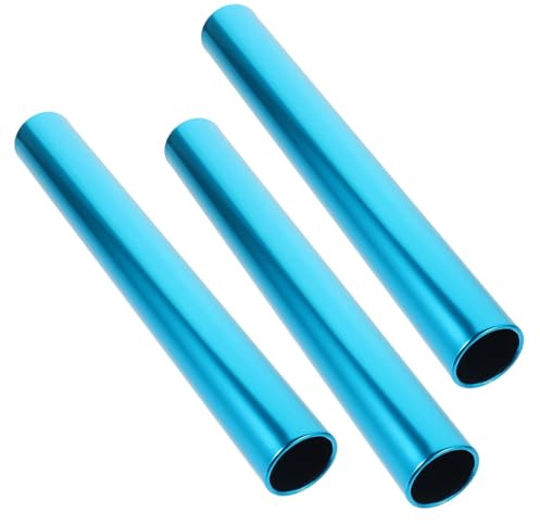 HYTROVE 3 Piezas de Varillas de Transferencia de Aluminio de 3.8 Cm, Bastones para Carreras de Relevos Escolares, Varillas Azules para Atletismo Infantil y Competición Deportiva