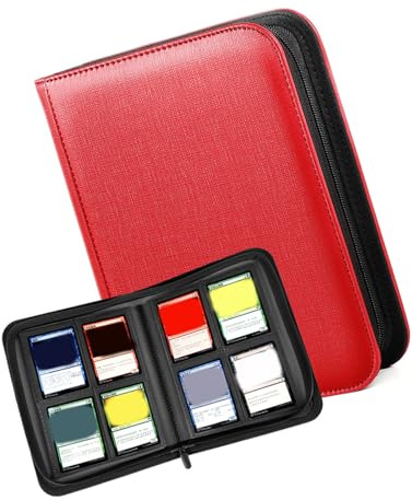 Organizador de tarjetas de carga lateral, álbum de tarjetas de piel sintética con 4 bolsillos y 160 ranuras para colecciones, funda de apertura lateral