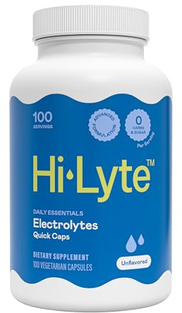 Hi-Lyte Unflavored Electrolyte Capsules - Hydration Support Supplement Tablets - Sodium, Potassium, Magnesium - 100 Servings
