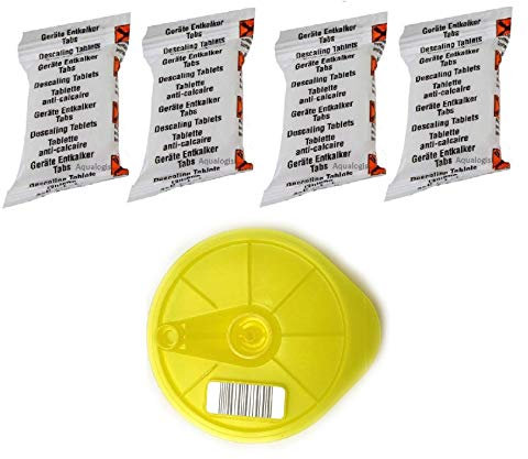 Aqualogis T-Disc 4 Entkalkungstabletten gelb, kompatibel mit Bosch 621101 Service T-Disc für Tassimo T20, T40, T65, T85, Bosch