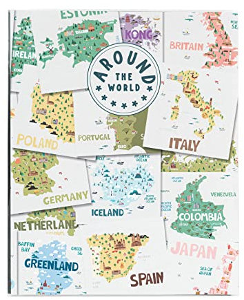 Grupo Erik: Album fotografico Around The World con 96 tasche e copertina flessibile, Album 100 foto, 13x20, 12x18 o 13x19