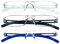 KoKoBin 3 Pack Blue Light Blocking Lightweight Reading Glasses for Mens Womens Rimless Rectangle Readers (Black+Blue+Clear, 2.00)