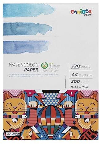 Carioca Plus - Bloc Papel Para Acuarela A4, 300 g, 20 Hojas