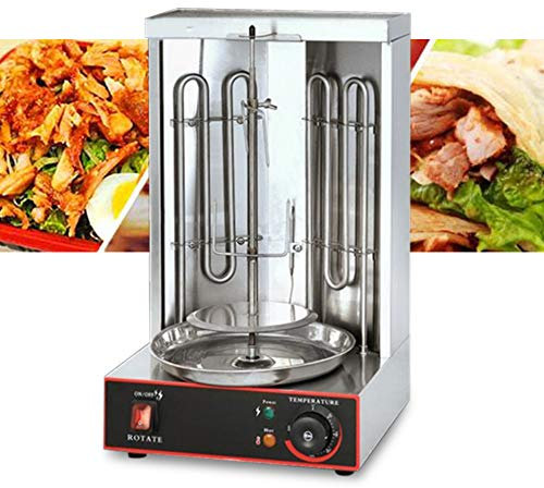 VonVVer Barbecue électrique à kebab 3000 W – Barbecue à poulet vertical avec tournebroche, barbecue à chachlyk 50-300 °C, température réglable, barbecue électrique, barbecue, barbecue de table en