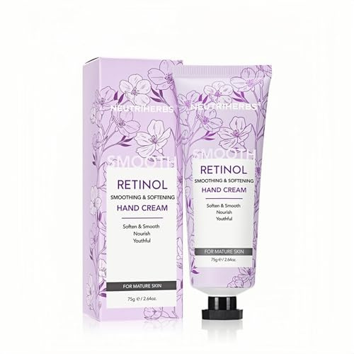NEUTRIHERBS Retinol Hand Cream, Lightweight Anti-Aging Hand Moisturizer for Hand Wrinkles. Soften Smooth Nourish Hand, Protect Skin, Nails, Cuticles with Green Bamboo Scent - 2.64oz