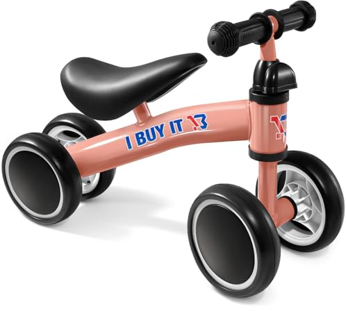 Bicicleta para niños a partir de 1 año, bicicleta sin pedales para niños de 10 a 24 meses, bicicleta de equilibrio, primera bicicleta con 4 ruedas, manillar ajustable, ruedas con ruedas para niños