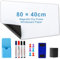 Cinnani Whiteboard Magnetisch, 80×40cm Whiteboard Folie Selbstklebend, mit 4 Stift und 6 Magneten, Abwischbare Tafel, Magnetfolie Selbstklebend für Schule, Kinderzeichnung, Büro, Zuhause (Weiß)