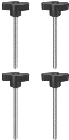QUARKZMAN 4 Stück Rändelschraube, M6 x 75mm Metrisch 304 Edelstahl T-förmige Klemmschraubenknopf Daumenschrauben Griff Flügelschraube für Schnellentfernung Handfestziehen Knopfersatz