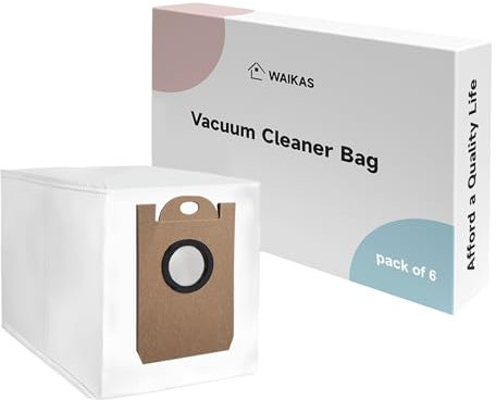 WAIKAS 6 sacs à poussière T20 pour Airrobo GT21/T20+/T25+/T30+ Robot Aspirateur, Pièces de rechange jetables grande capacité