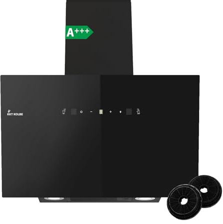 KKT KOLBE Dunstabzugshaube 80cm | Umluft Abluft | 782cbm/h | Wandhauben Kopffrei | Schwarz | Glas | Gestensteuerung | SensorTouch Bedienung | LED-Beleuchtung | TRIO8025S