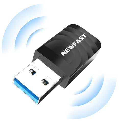 NEWFAST AC1300 Nano USB WiFi Adapter (U323), 2.4G/5G Dual Band WiFi Adapter for Desktop PC, MU-MIMO WiFi Dongle, USB 3.0, Supports Windows 11/10/8.1/8/7/XP, Mac OS 10.9-10.15