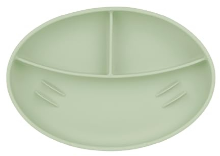 Babymoov Assiette Compartiments Enfant - Antidérapante - 3 Compartiments - Découpes Intégrées Dans L'Assiette - Développée Avec Ergothérapeute - Pour Droitiers et Gauchers