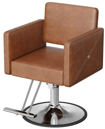 Modern Square Salon Chair for Hair Stylist with Heavy Duty Hydraulic Pump