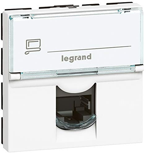 Legrand 076566 Prise Catégorie6 Stp Blindée Mosaic, 2 Modules, Blanc