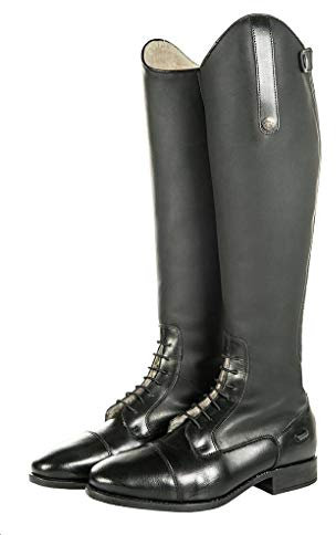 HKM 9217 Reitstiefel Valencia, Lederreitstiefel, Unisex Normal/Extra Weit, Schwarz, 38