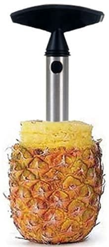 Euronovità EN-25647 Sbuccia Affetta Ananas, Acciaio, Trasparente, 9x9x24 cm