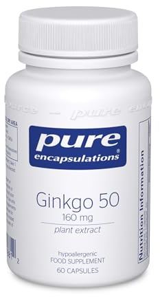 Pure Encapsulations Ginkgo 50 160mg - Hypoallergenic Ginkgo Biloba Extract Phytonutrient Supplement - 60 Capsules