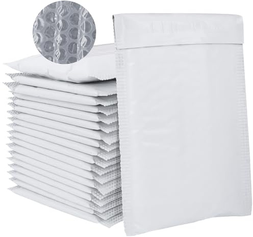 Fraktpåsar luftkuddar bubbelkuvert 13 x 18 cm vadderade kuvert självförseglande bubbelmailers för frakt förpackning och förvaring 50 st (13 x 18 cm, grå)