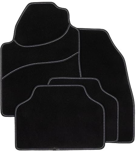 DBS - Tapis de Voiture - Universel - Antidérapant - 4 Pièces : Avant + Arrière - Tapis de Sol Automobile - Haute Qualité - Blanc