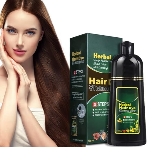 Shampoo colorante naturale per capelli alle erbe in 10 minuti, shampoo colorante per capelli neri, tintura per capelli multicolore per uomini e donne (Dark Brown)