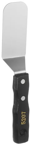 QUARKZMAN No.5207 Spatola per Pittura Coltello Pallet a Spatola Grande Piatto Acciaio Inossidabile Raschietto Metallo con Manico Legno per Diffusione Colore Tela Pittura Olio Acrilica