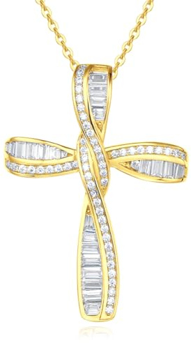 FANCIME Collier pour femme avec symbole de l'infini, pendentif en forme de croix, chaîne infinie en argent sterling 925 avec zircones scintillantes, bijou pour femmes et enfants, longueur de chaîne