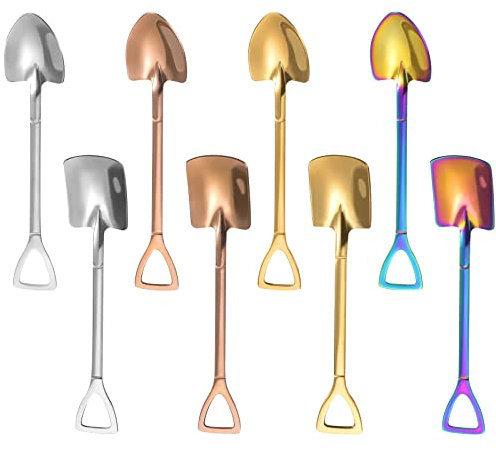 Cucchiaino da Caffè, 8 Pezzi Cucchiaio Pala in Acciaio Inossidabile, Piccolo Cucchiaino da Tè, Gelato, Dessert, Torta, Anguria, Zucchero per Casa Festa Cucina Ristorante Bistro