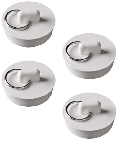 Lot de 4 bouchons de baignoire universels en caoutchouc avec anneau de suspension pour baignoire, cuisine et salle de bain, 37 à 39 mm