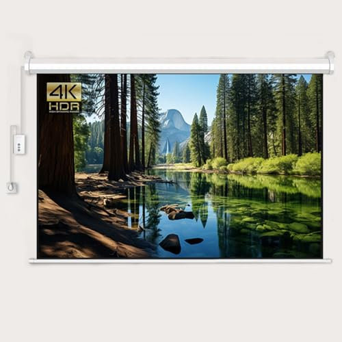 Lienzo para Proyector 4K HD 72 Pulgada Pantalla para Proyector Motorizada con Mando Inalambrico Amplio Ángulo De Visión Pantalla Proyector Formato 4:3 16:9(72inch(4:3))