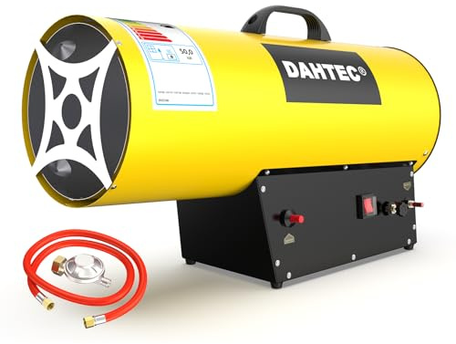 DAHTEC 30-50 kW Riscaldatore a Gas Cannone Termico Termoventilatore a Gas Potenza Regolabile Accensione Piezoelettrica