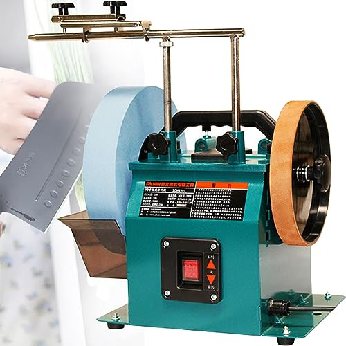 Meuleuse Électrique à Pierres Humides, Affûteuse de Couteau Électrique, Affûteuse de Lame avec Réservoir D'Eau Ajustable Pour Affûter les Ciseaux Et les Lames de Raboteuse Vert, JYLSSKUK