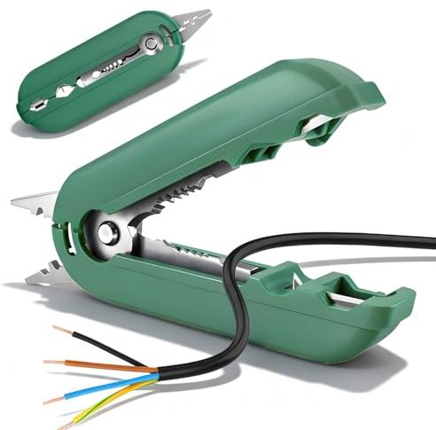 Pince Electricien 7-en-1 Multifonction, Pince a Denuder Electricien en Acier au Carbone, 8-16 AWG (1.5-10 mm²), à la Réparation de Câbles Domestiques et Aux Travaux Électriques