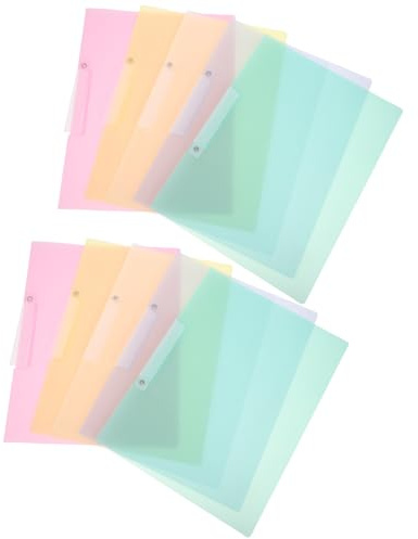 POPETPOP Cartelle di Presentazione con Clip Oscillante Organizer Portadocumenti in Plastica Leggero e Pieghevole Copertine per Report con Apertura Laterale Set da 10 Pezzi per Ufficio