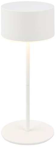 BRILONER - Lampara de mesa sin cable con borde luminoso, control táctil regulable, ip44, cable usb-c, batería reemplazable, mesita noche sin cable, mesa LED recargable, 8 x 19 cm, blanco roto