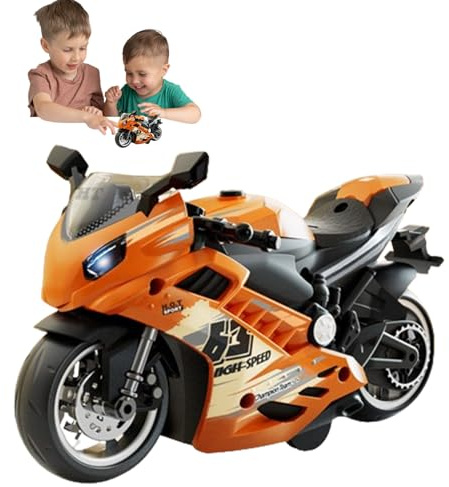 Motorcykelfigur: Leksaker Modell Kit Med Och Ljud | Utbildningsleksaker för motorcyklar med realistiska ljud- och ljudeffekter för barn, småbarn, lärande spel