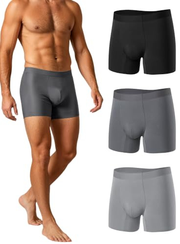 Boxer Hombre Ribete Interior sin Costuras, Calzoncillos Hombre Boxers Pack de 3 Suaves y Cómodo, Ropa Interior Masculina de Modal 60S con Cinturón Elástico Anti-Rozaduras Pierna Larga - Talla XL