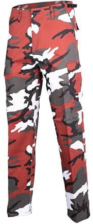 Pantalón militar de Mil-Tec, uniforme de batalla de EE.UU, pantalón de caza, camuflaje, para pescar, de ocio, tallas:XS-7 XL, hombre, color Red Camo, tamaño large