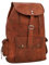 Gusti Rucksack Leder - Bobbie 15 Damen und Herren Lederrucksack Cityrucksack aus Leder Vintage Retro Braun
