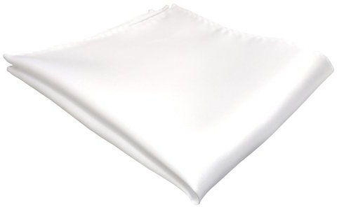 TigerTie gewebtes Seideneinstecktuch in der Farbe weiß reinweiß - Tuch Pochette Kavalierstuch Stecktuch zu 100% Seide