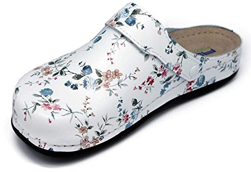 AWC Damen Berufsschuhe Tiefbett, Farbe: Blumen, Größe: 39