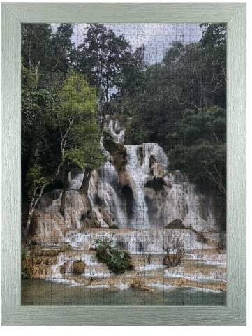 Wallazz Cornice Porta Puzzle 3000 Pezzi 80,4x121,4 cm Argento - Cornice per Quadri e Puzzle, Frontale Trasparente in Crilex, Made in Italy - Design Elegante da Parete