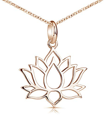 MATERIA Lotus-Blume Schmuck Damen rosegold - 925 Silber rose vergoldet KA-69-Rose_K53-40 cm