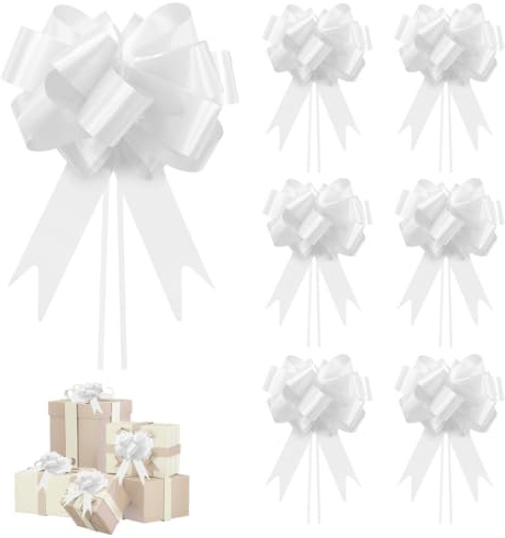 GOIYZTTR 30 Piezas Lazos Regalos Grandes, Blanco Lazos Decorativos para Navidad, Bodas, Fiestas, Decoración del Día San Valentín y Envoltura Regalos
